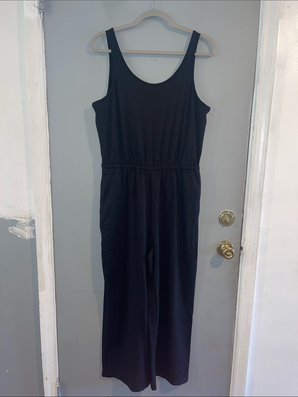 J. Jill Black Sleeveless‎ Wide-Leg Jumpsuit Size M
